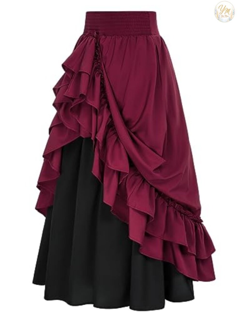 Victorian Maxi Skirt Renaissance Goth Flowy Ruffle Skirt